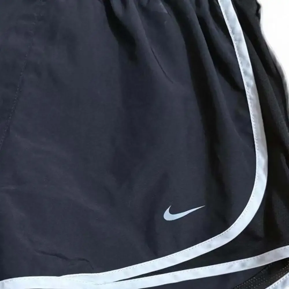 Nike Tempo Dri-FIT Running Shorts Women's Small Black White Piping